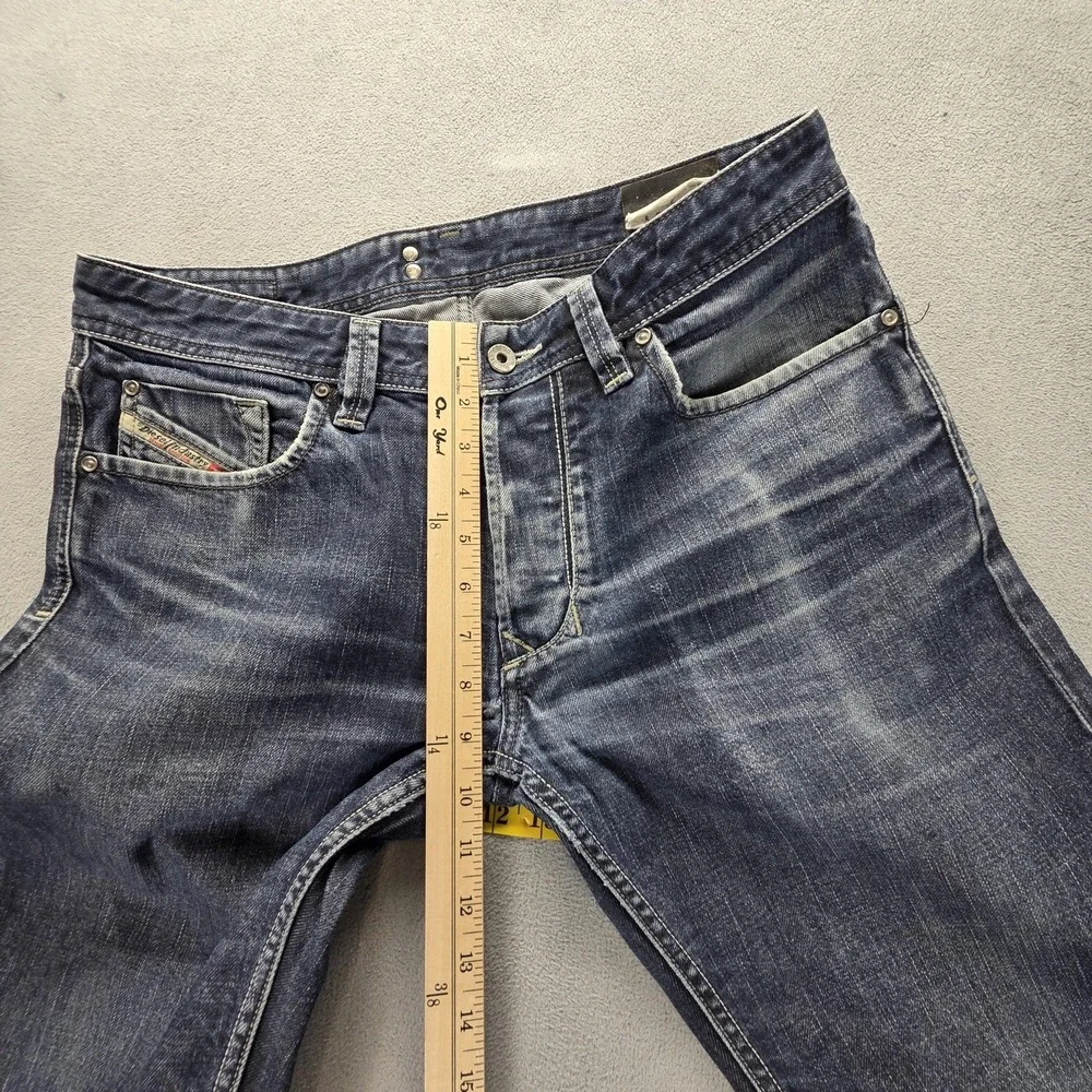 Diesel Jeans Mens 31x32 Blue Larkee Regular Straight Button Fly Dark Wash 0088Z